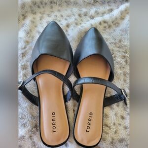 Torrid pleather slides, never worn. Size 12W